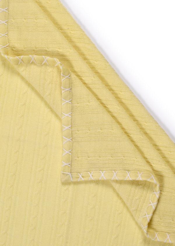 Janavi Cable Knit Baby Blanket In Merino