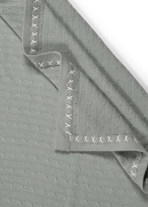 Janavi Cable Knit Baby Blanket In Merino