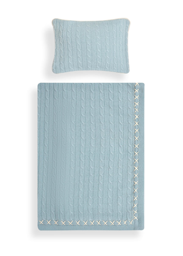 janavi Cable Knit Baby Set in Cashmere