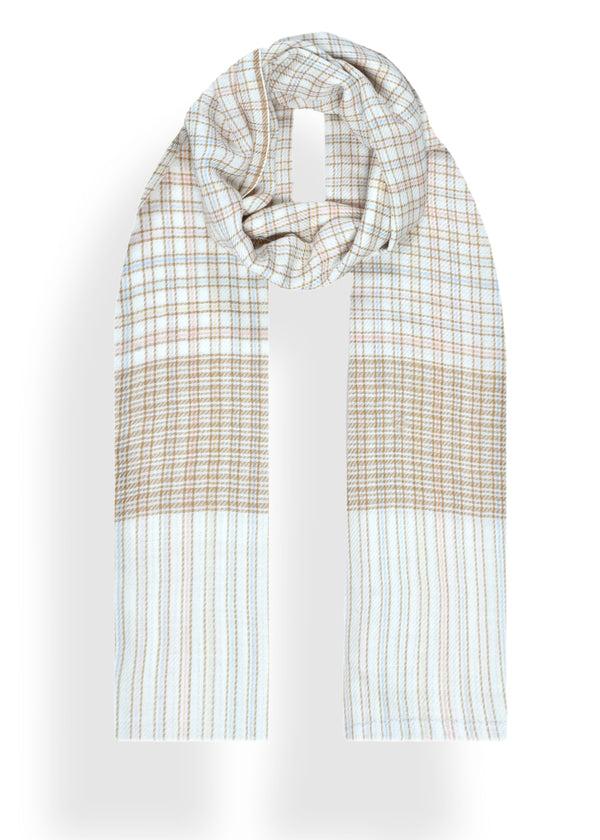 janavi Check with Stripe Border in Merino