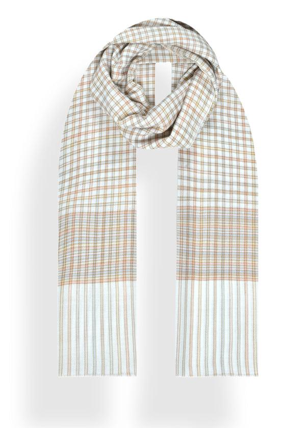 janavi Check with Stripe Border in Merino