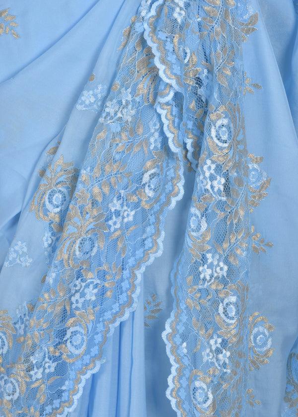 Janavi Classic Metallic Saree In Silk Flat Chiffon