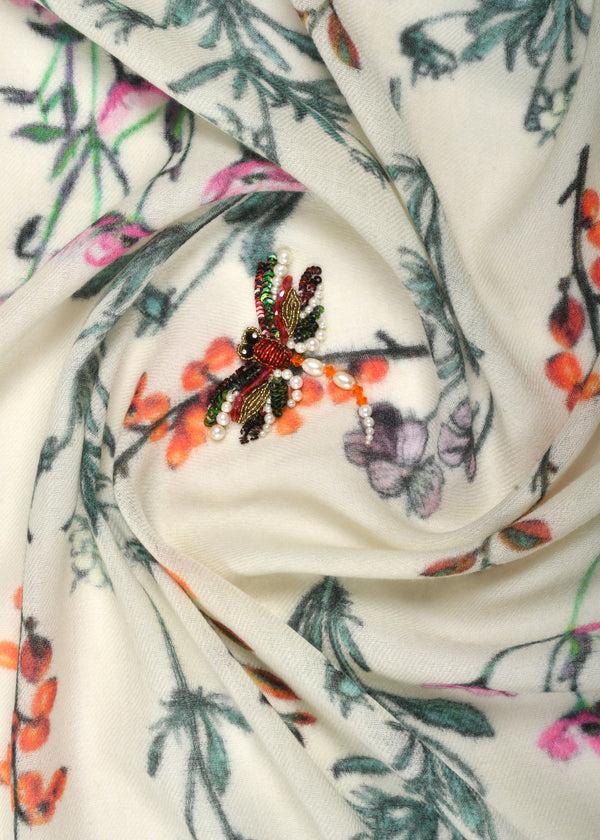 Janavi Dragonflies In Wool Silk