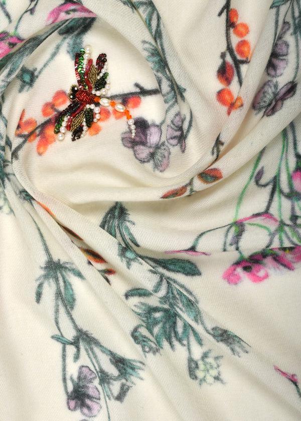 Janavi Dragonflies In Wool Silk