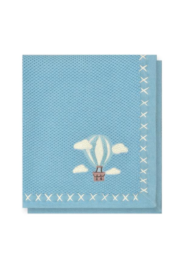 Janavi Dreamy Skies Text Knit Blanket In Cotton