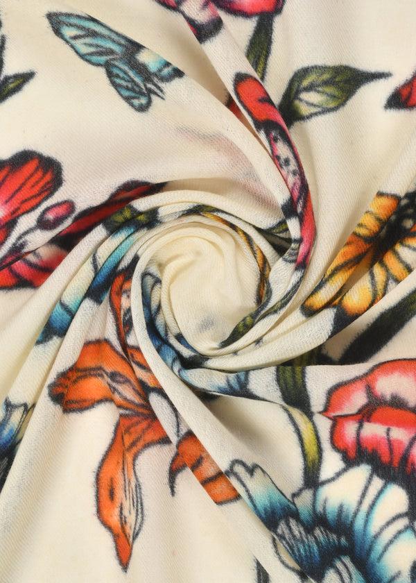 Janavi Floral Vine In Wool Silk