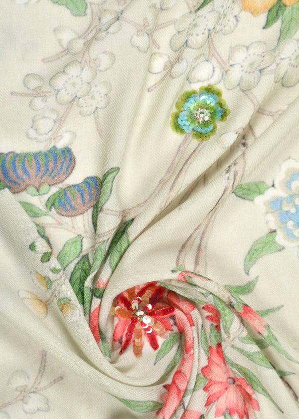 Janavi Flowers In Wool Slik