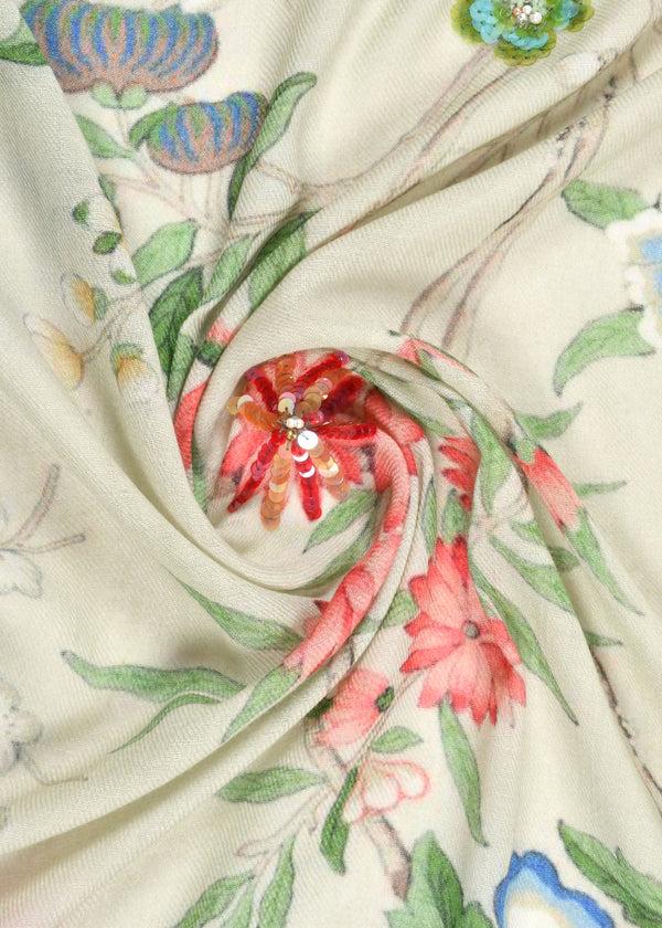 Janavi Flowers In Wool Slik