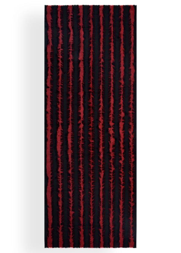 Janavi Fringe Stripe Stole In Merino