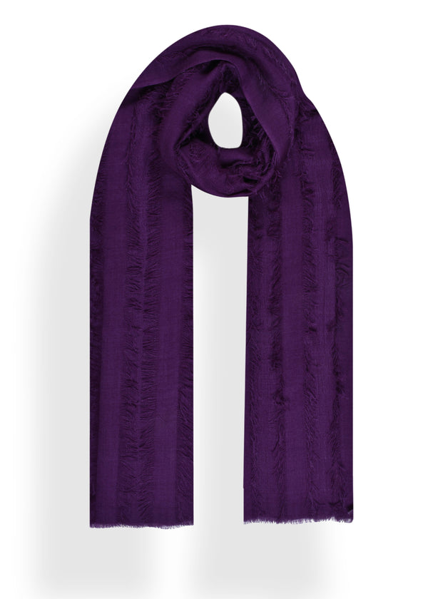 Janavi Fringe Stripe Stole In Merino