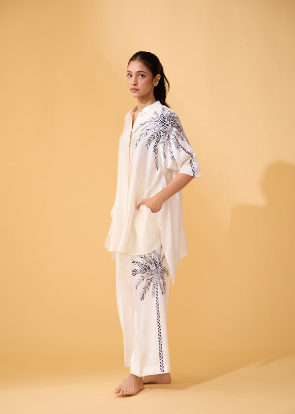 janavi Handpainted Palm Set Goa Ivory