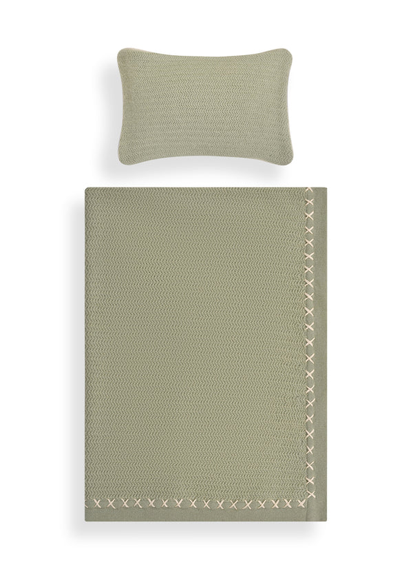 janavi Herringbone Baby Set in Cashmere