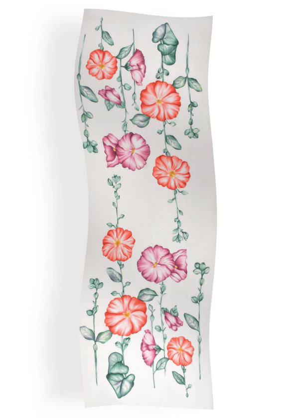 Janavi Hollyhocks Flowers In Cashmere