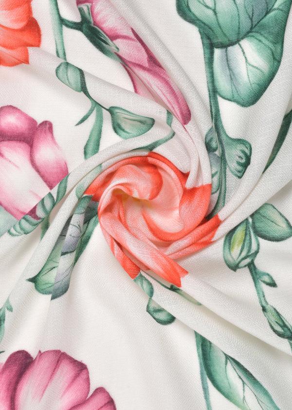 Janavi Hollyhocks Flowers In Cashmere