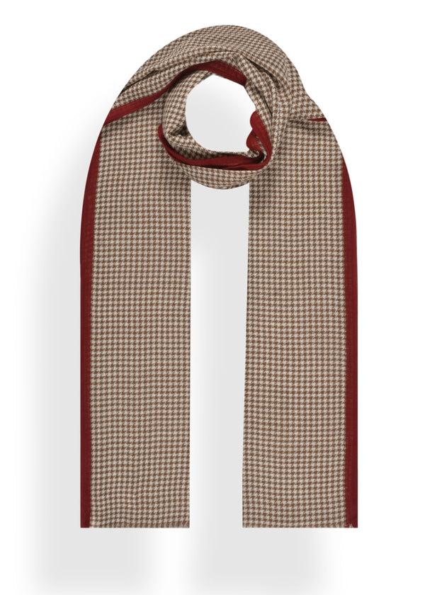 Janavi Houndstooth Stole With Piping Border