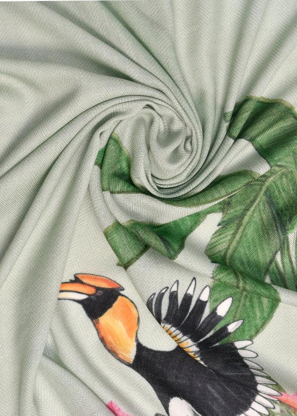 Janavi Jungle In Wool Silk