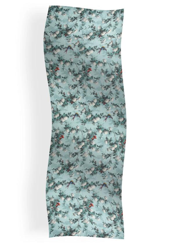 Janavi Kingfisher Dreams Print In Wool Silk