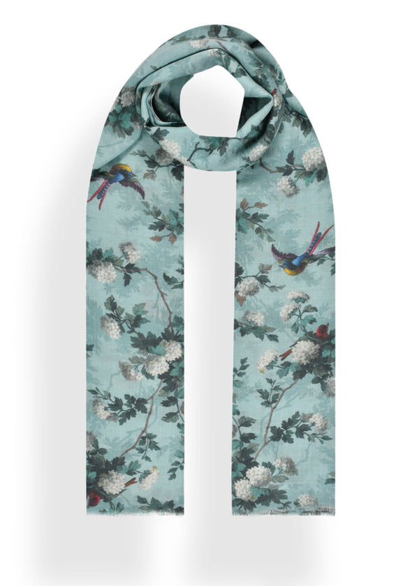 janavi Kingfisher Dreams Print in Wool Silk