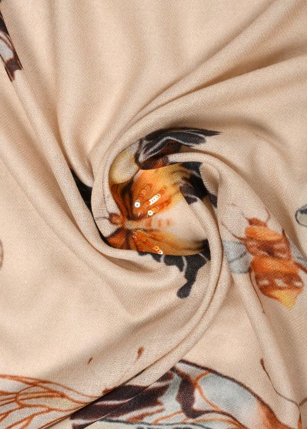 Janavi Motif On Print In Wool Silk