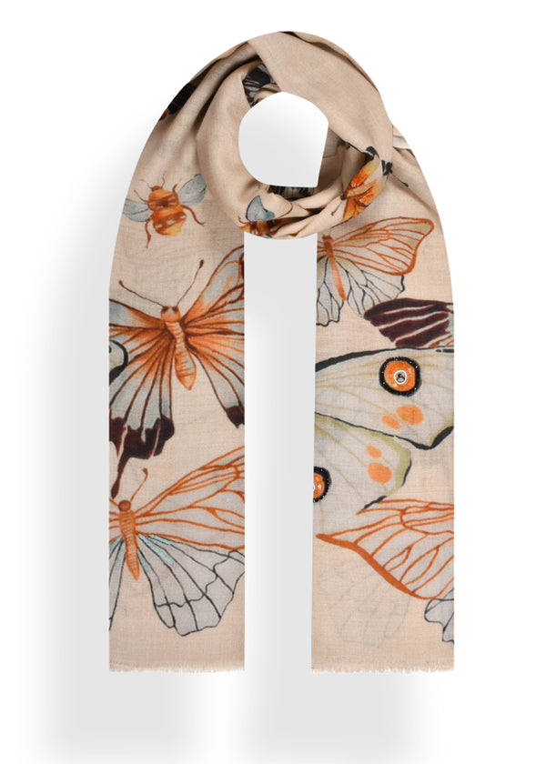 janavi Motif on Print in Wool Silk