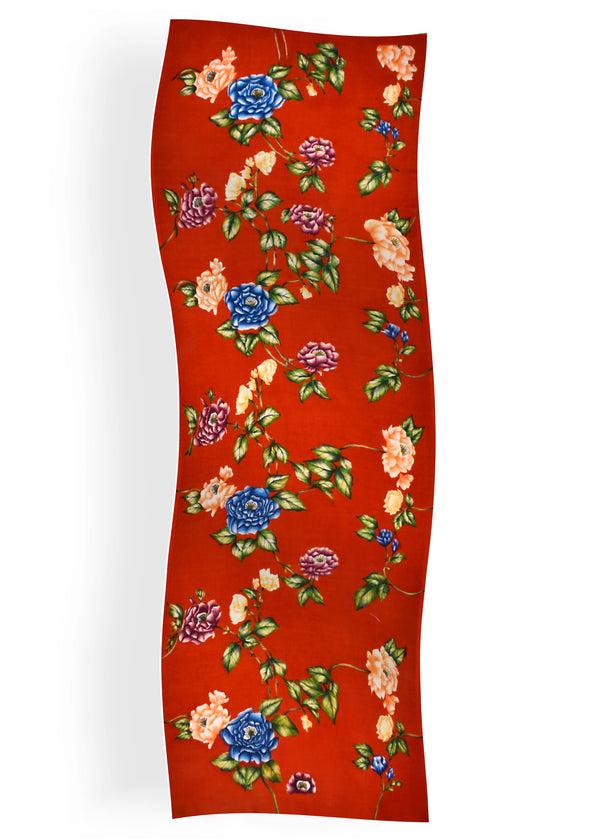 Janavi Multi Color Roses Trail In Cashmere