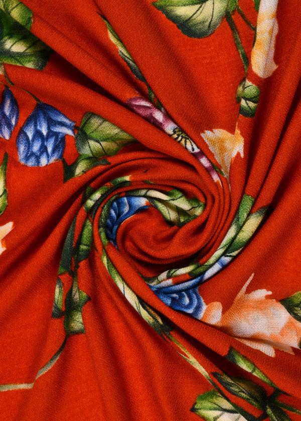 Janavi Multi Color Roses Trail In Cashmere