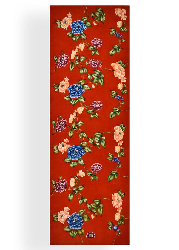 Janavi Multi Color Roses Trail In Cashmere