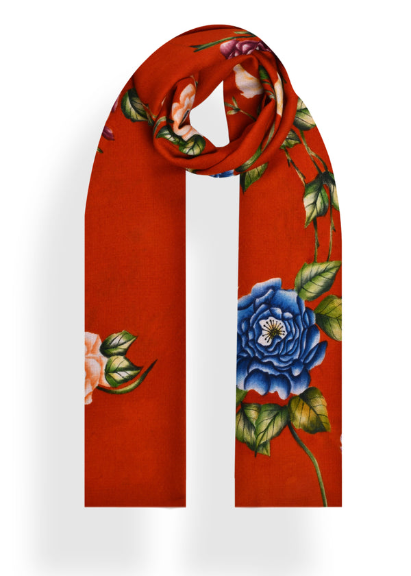 janavi Multi Color Roses Trail in Cashmere