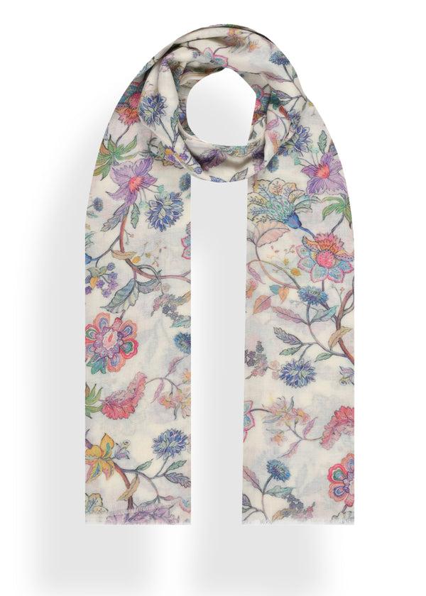 janavi Multicoloured Flowers in Wool Silk