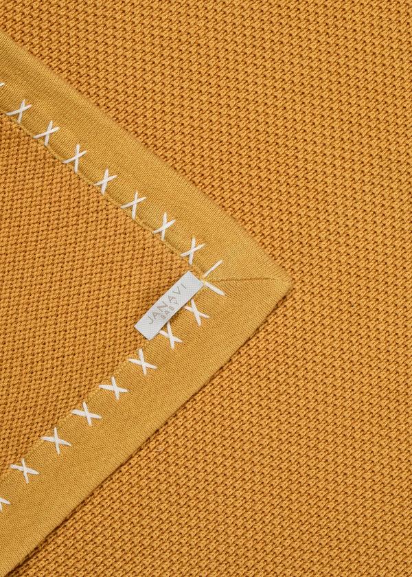 Janavi Ochre Baby Blanket In Cotton