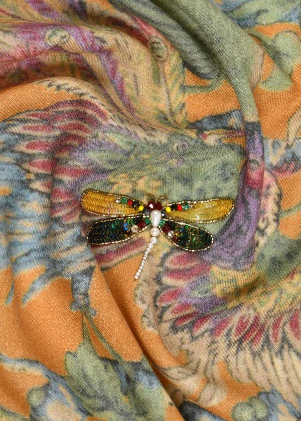 Janavi Ochre Foliage In Shahbano Twill