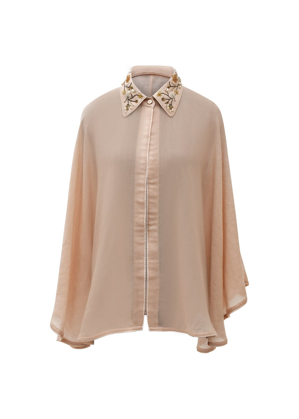 janavi Pearl Drop Cape in Cashmere