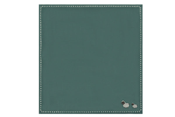 Janavi Sleepy Sheep Text Knit Blanket In Cotton