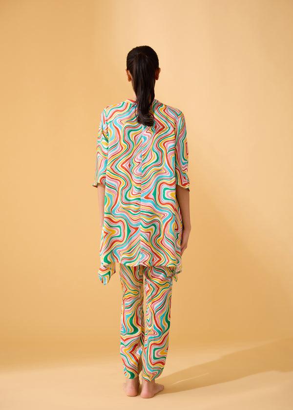 Janavi Waves Set Flapper Multicolour