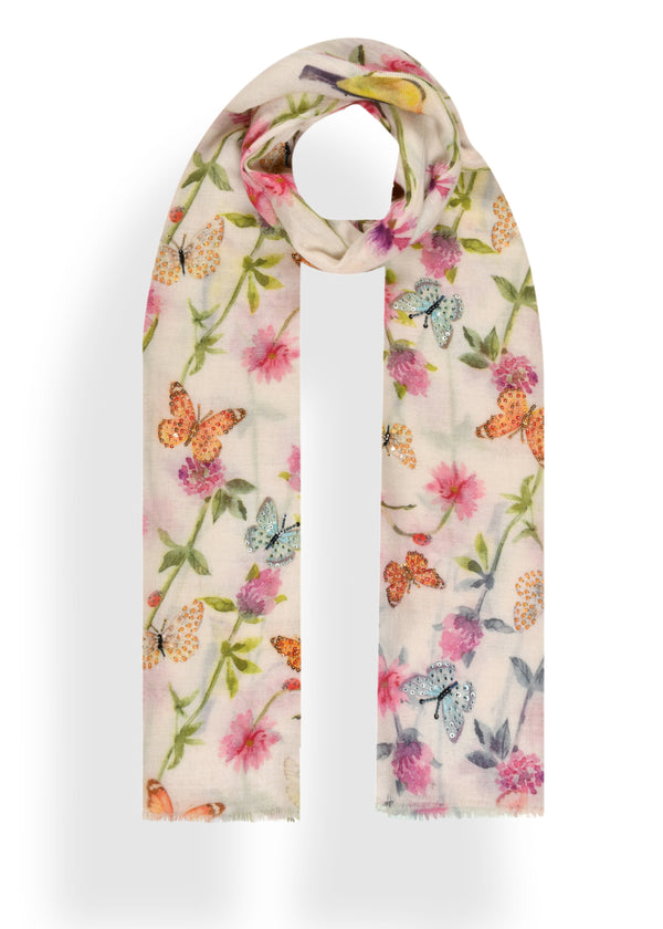 janavi Wings to Fly Print in Wool Silk