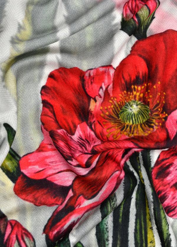 Janavi Wrapped In Roses In Wool Silk