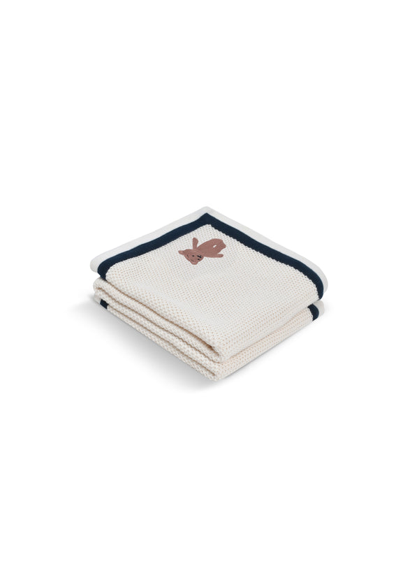 Janavi Tex Knit Double Border Baby Blanket In Cotton