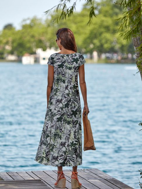 Janira Dress Long M/C Forest