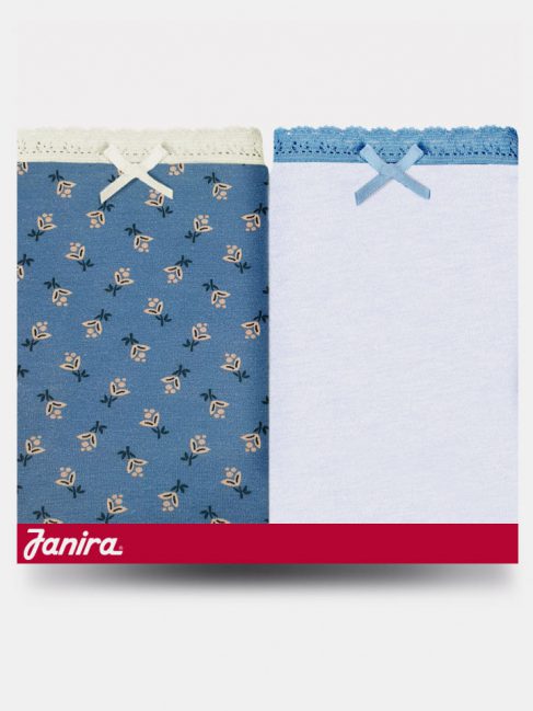 janira Pack 2 MID SLIP BLUE FLORETTES C.T