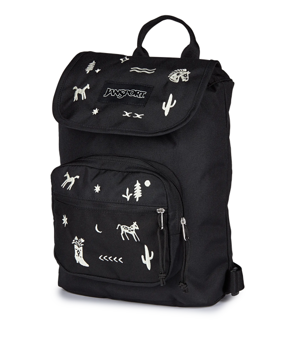 Jansport Highlands Mini Pack Yeehaw And Horse Black With White Embroidery