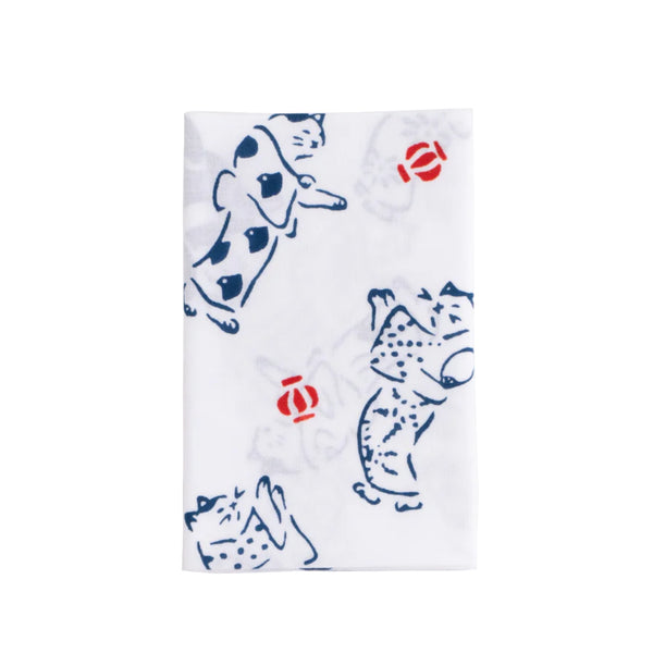 japan best Hand-dyed Tenugui - Cat Obon