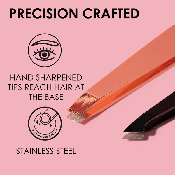Japonesque Pointed-Slant & Slant Tweezers Rose Gold