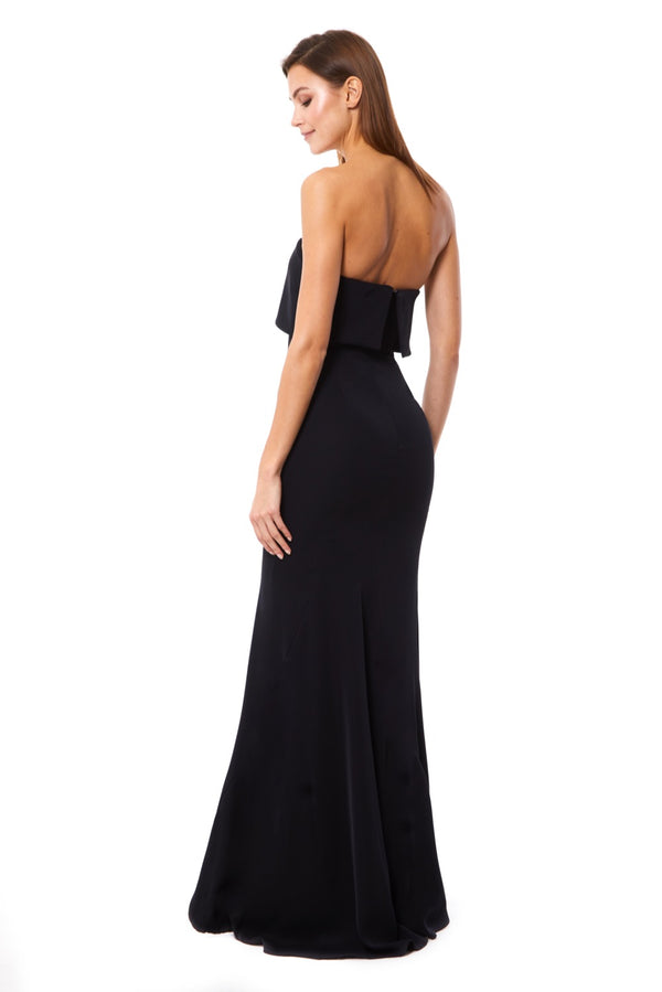Jarlo Blaze Strapless Maxi Dress With Overlay Black
