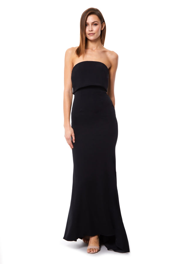 jarlo Blaze Strapless Maxi Dress With Overlay Black