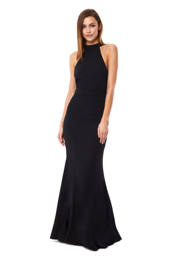 jarlo Caden Halter Neck Maxi Dress Black