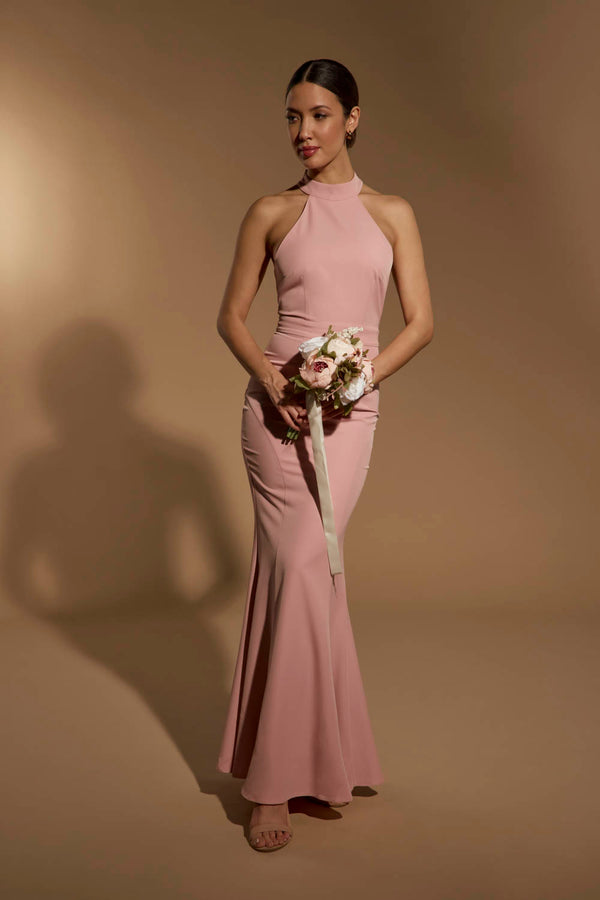 jarlo Caden Halter Neck Maxi Dress Blush