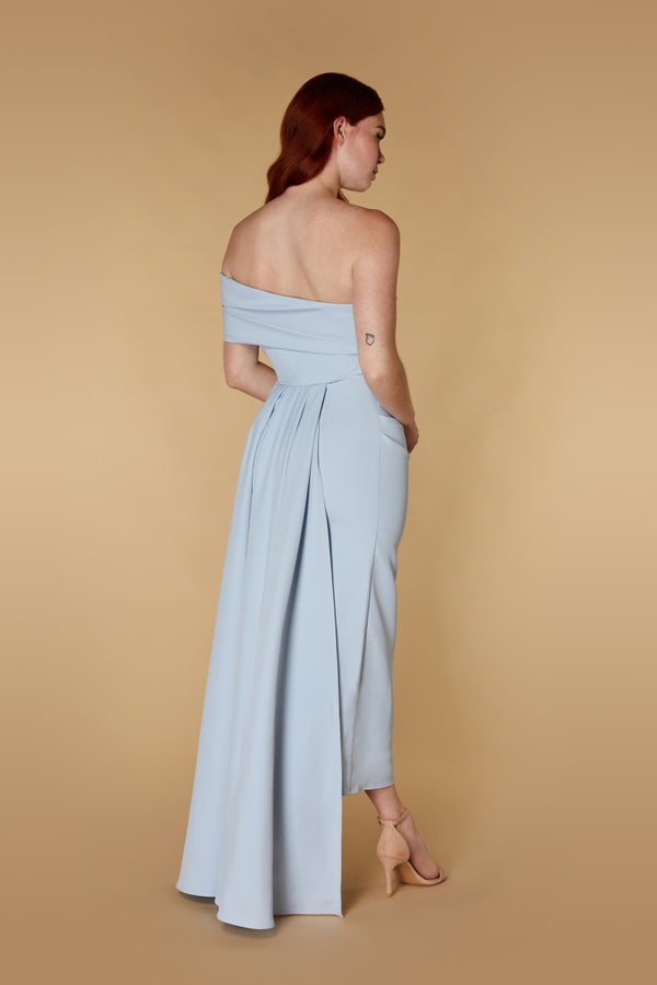 Jarlo Leo Off Shoulder Midaxi Dress With Drape Detail Powder Blue
