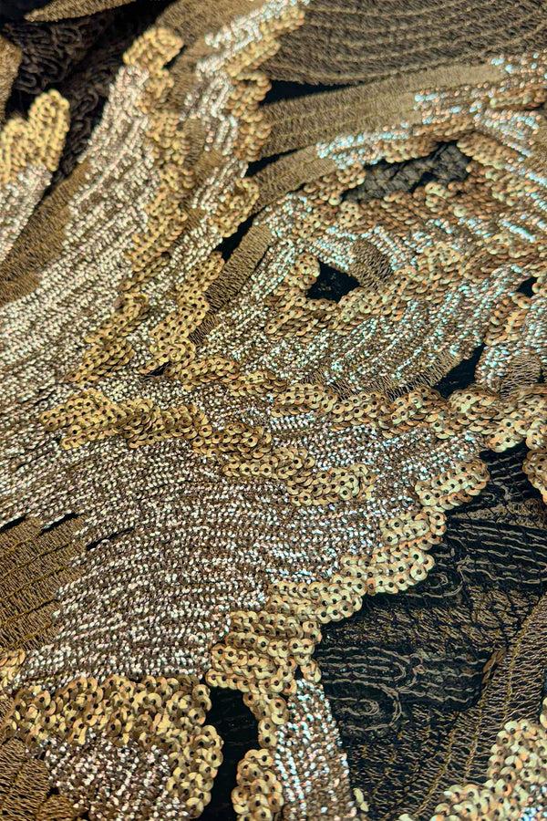 Marie France Van Damme All Over Sequinned Skirt Black Gold