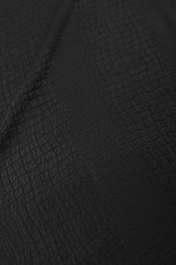 Marie France Van Damme Button Down Silk Croco Dress Black