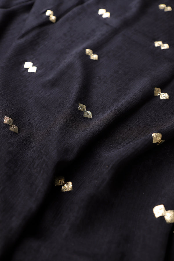 Marie France Van Damme Gold Diamond Boubou Caftan Black Gold